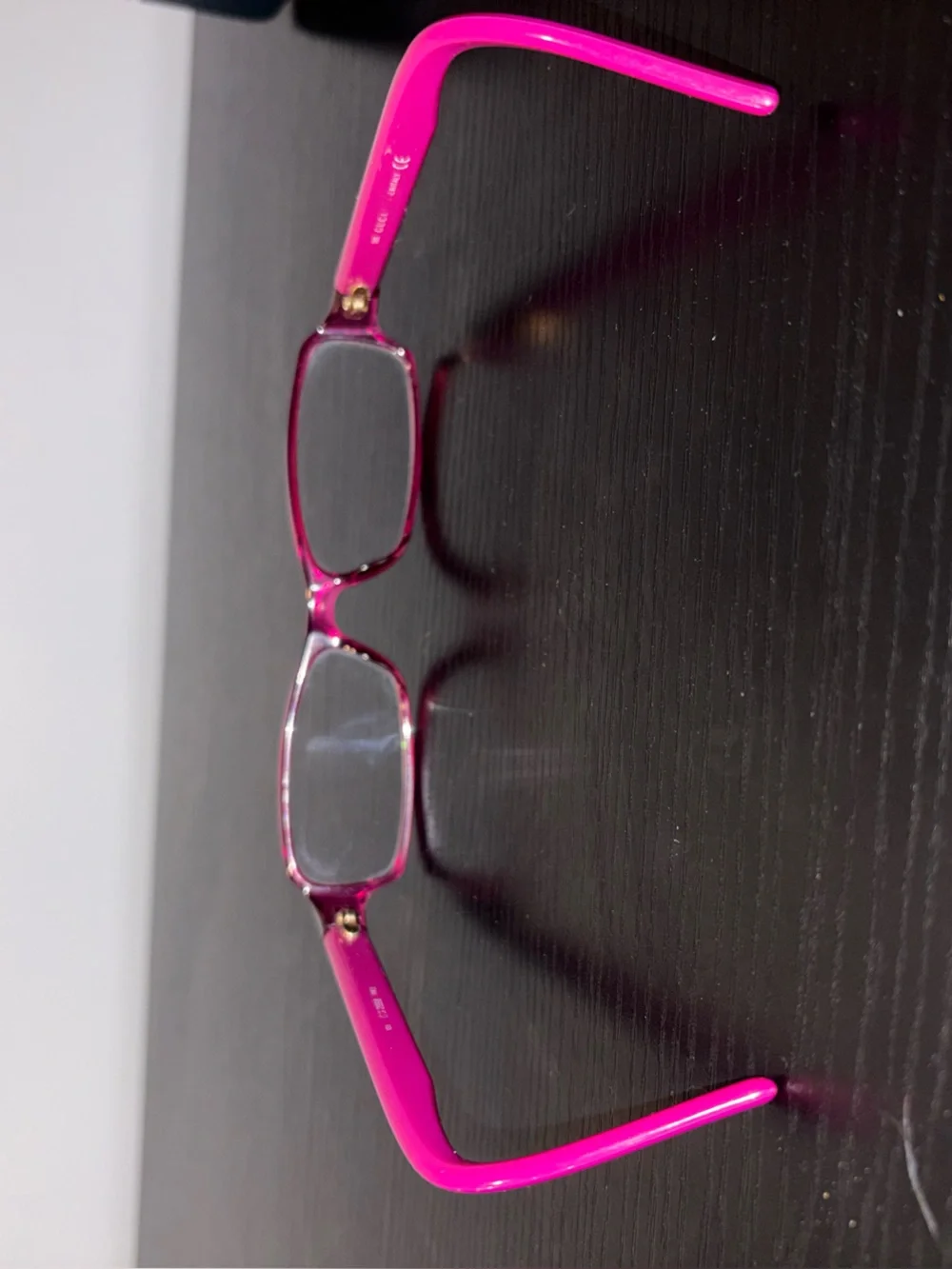 Vintage Gucci GG 2568 PR3 Rectangular Eyeglass Frames Pink Italy Y2K